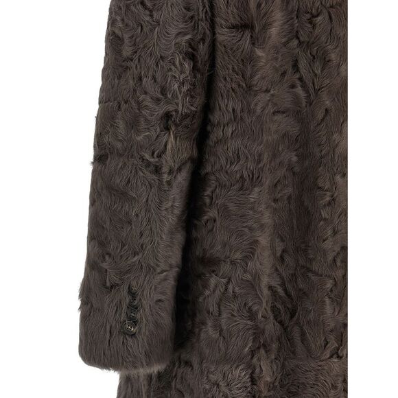 Brunello Cucinelli Women Wavy Shearling Coat - Picture 4 of 5